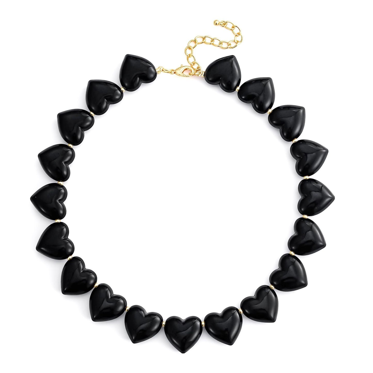 Minimalist Heart Resin Acrylic Pendant Necklace for Women Casual Cable Chain