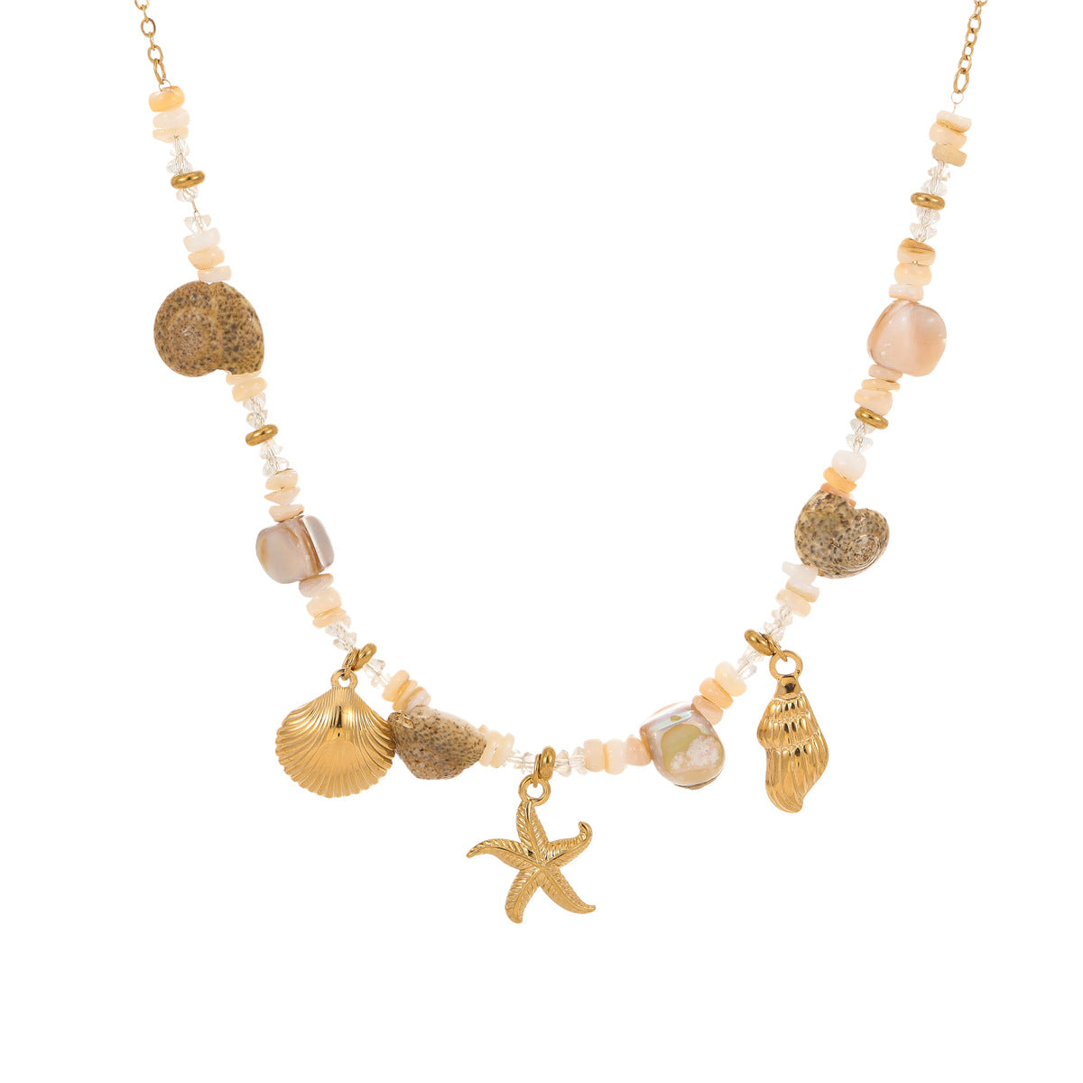 Juego de Collares con Colgante Geométrico de Estilo Bohemio Veraniego para Mujer en Acero Inoxidable con Acabado Chapado