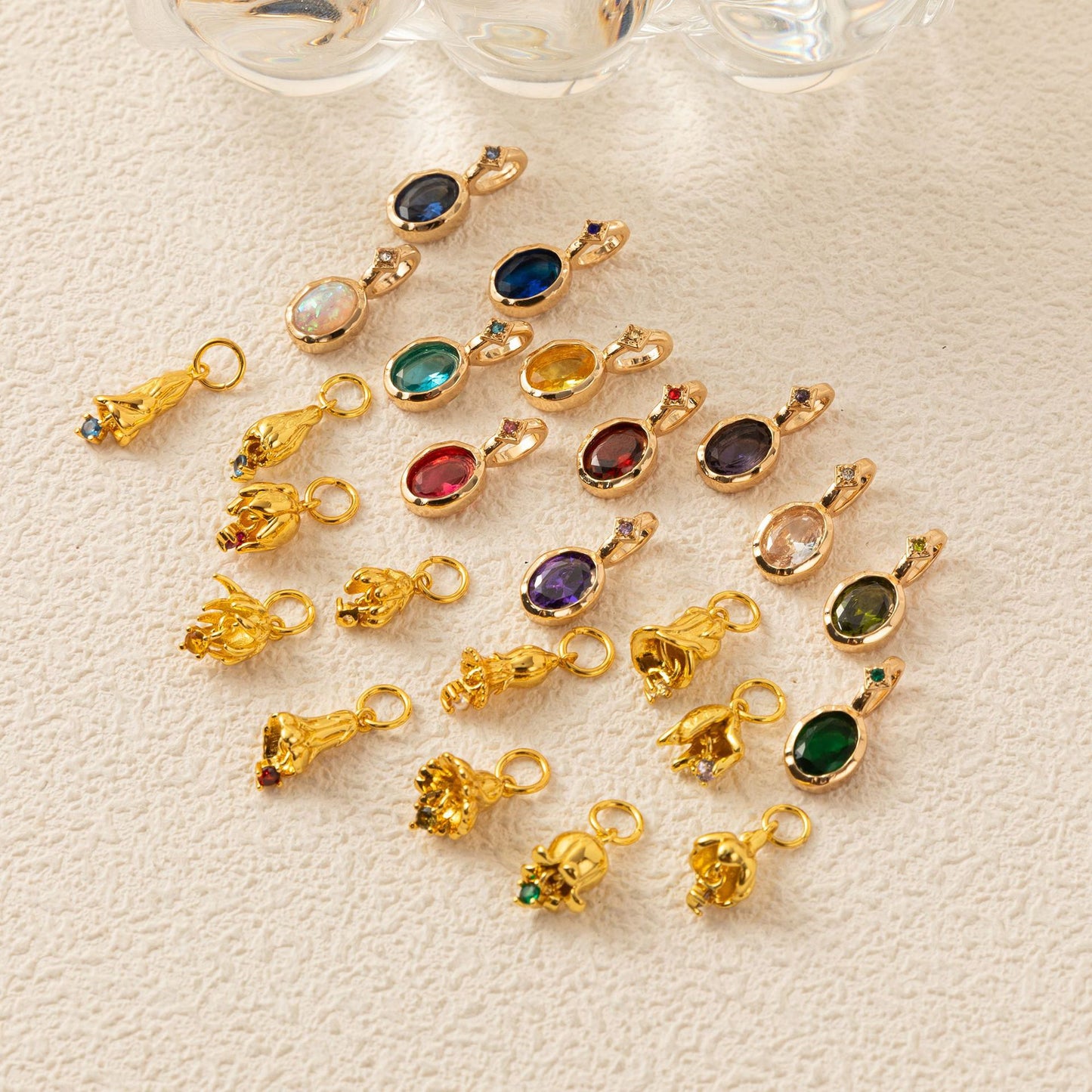 December Birthstone Cubic Zirconia Plated Brass Charm Bar Pendant for DIY Necklace Unisex