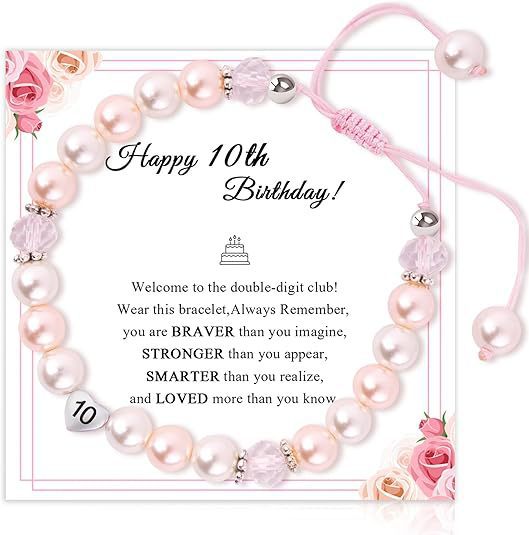 Sweet Pink Pearl Butterfly Letter Charm Bracelet for Women
