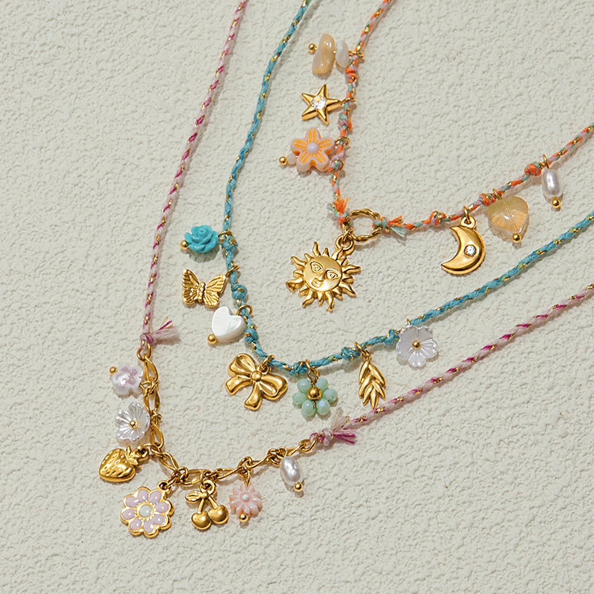 Elegante Collana in Acciaio Inossidabile Placcato con Motivo Floreale Geometrico e Ciondolo in Acciaio al Titanio da Donna con Barretta per Charm Fai da Te