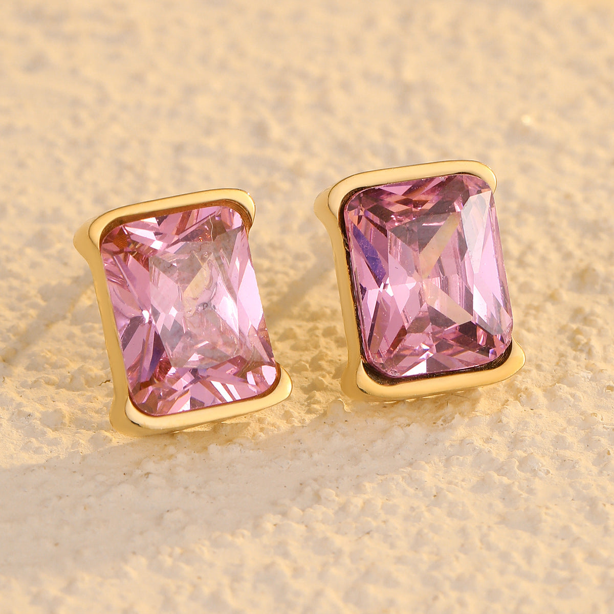 Pendientes de botón cuadrados minimalistas de circonita de acero inoxidable para mujer, hipoalergénicos, resistentes al deslustre, joyería de moda para oficina
