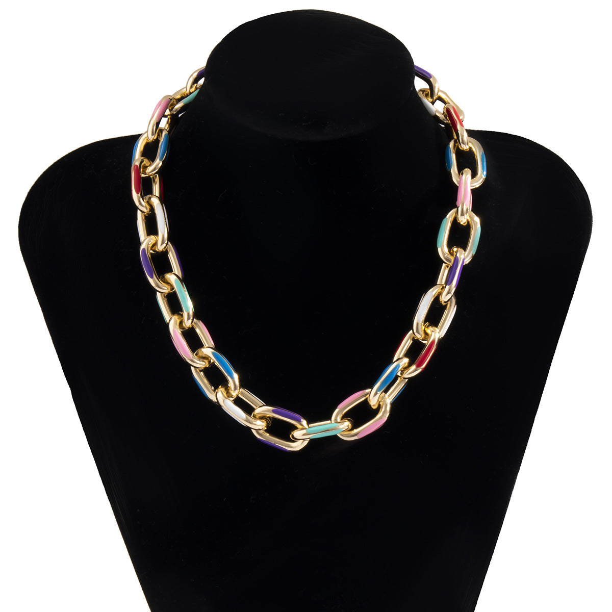Collar con colgante de cruz geométrica minimalista para mujer en aluminio con acabado galvanizado