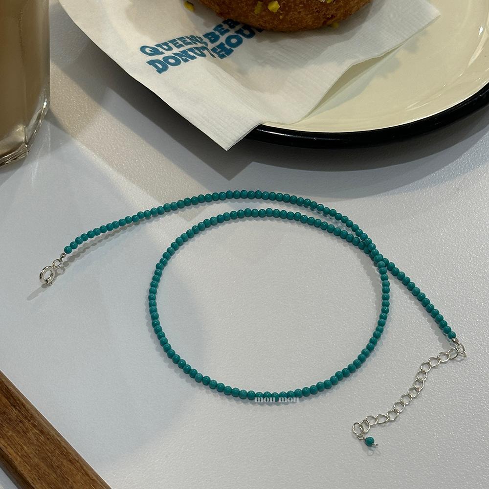 Minimalist Geometric Turquoise Pendant Necklace in Sterling Silver with Plated Finish