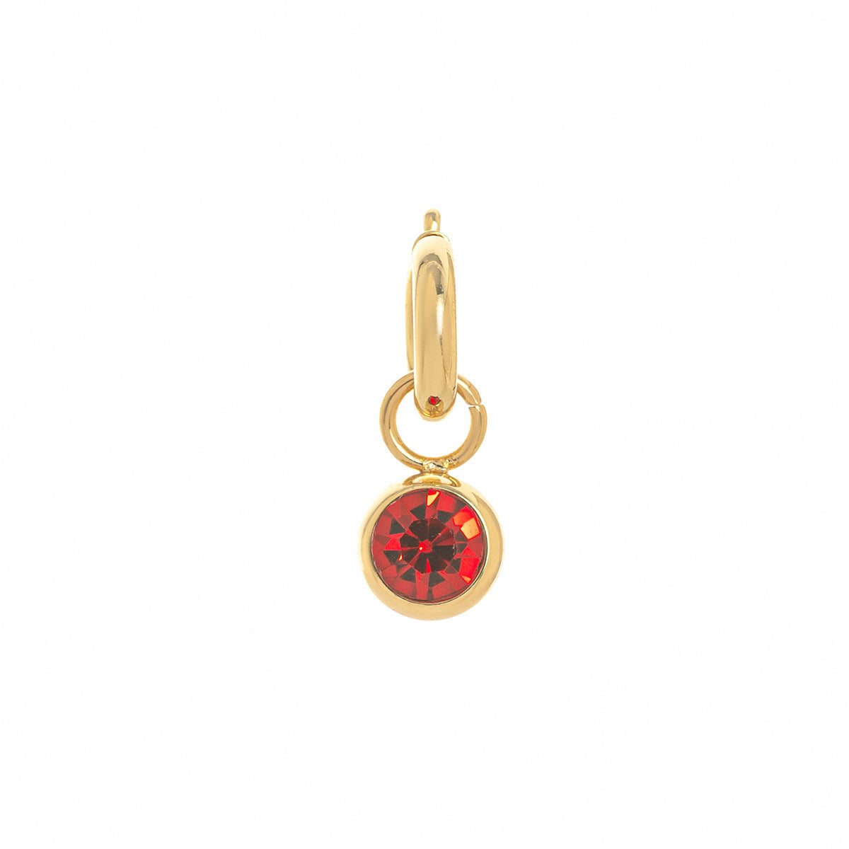 Minimalist Sweet Geometric Moon Brass Gold Plated Rhinestone Pendant Earrings for Women