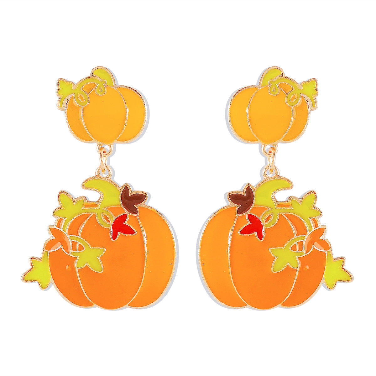 Divertidos Pendientes de Halloween de Dibujos Animados con Diseño de Calabaza, Fantasma y Calavera en Base Acrílica con Detalles de Diamantes de Imitación y Lentejuelas para Mujer