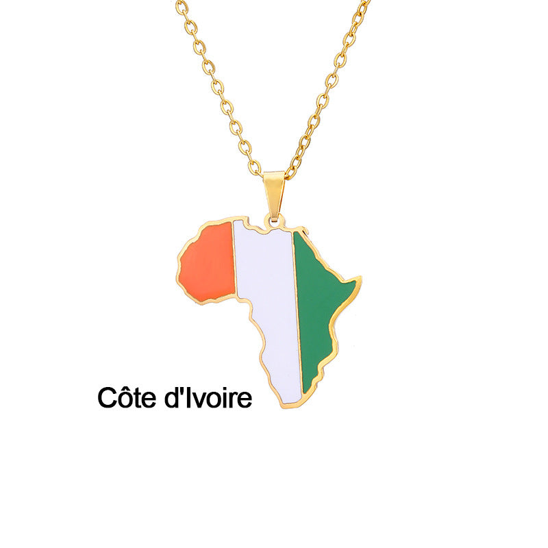 Collar con colgante geométrico de acero inoxidable con acabado esmaltado para moda unisex y uso diario
