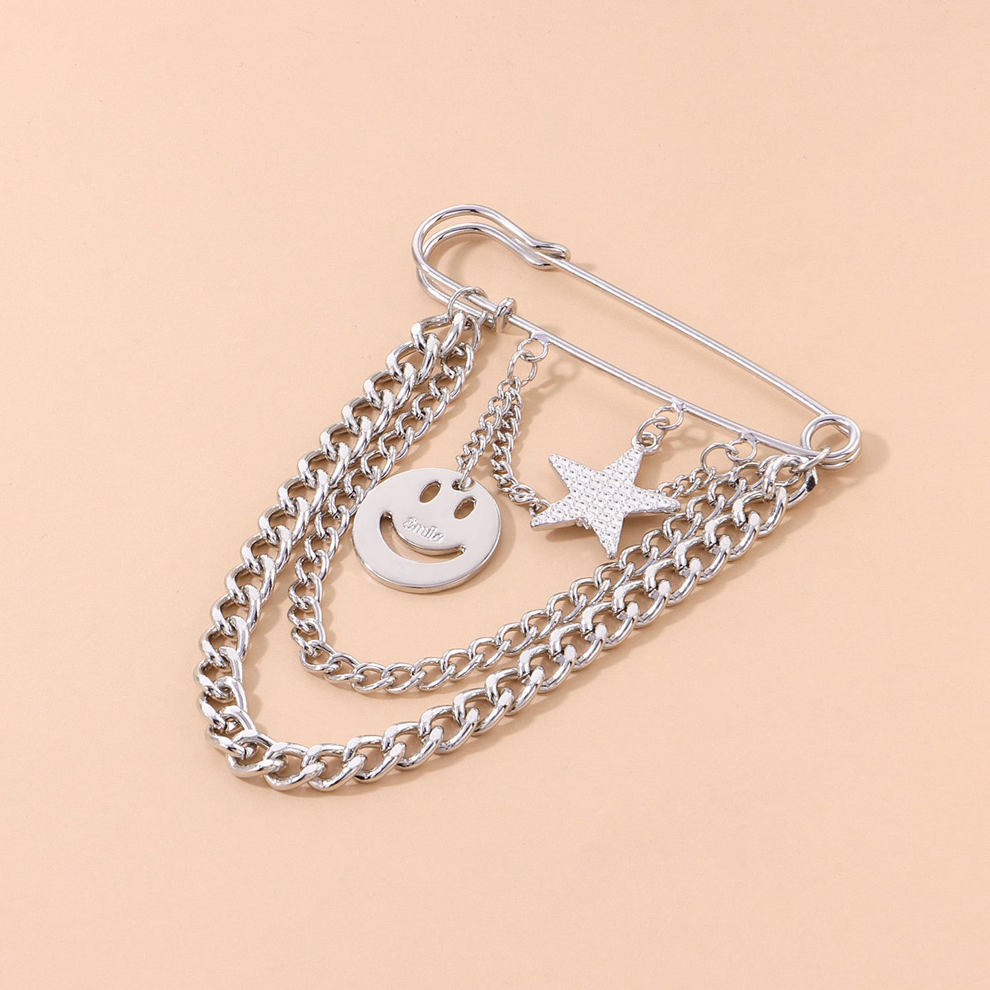 Vintage Luxury Women's Star-Shaped Brooch Alloy Plated Fashion Pin Jewelry