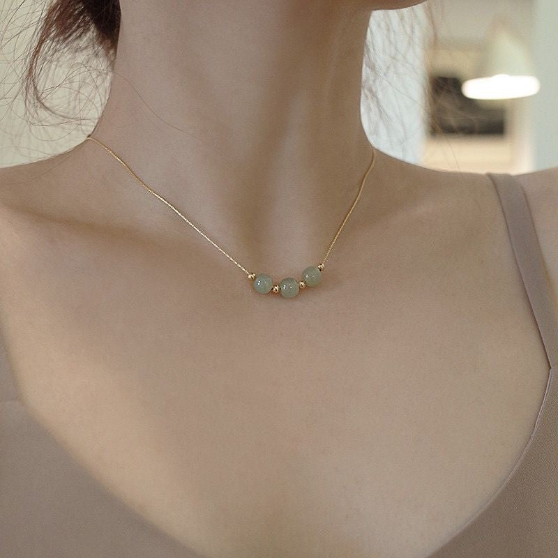 Minimalist Luxury Titanium Steel Plated Geometric Pendant Necklace for Women