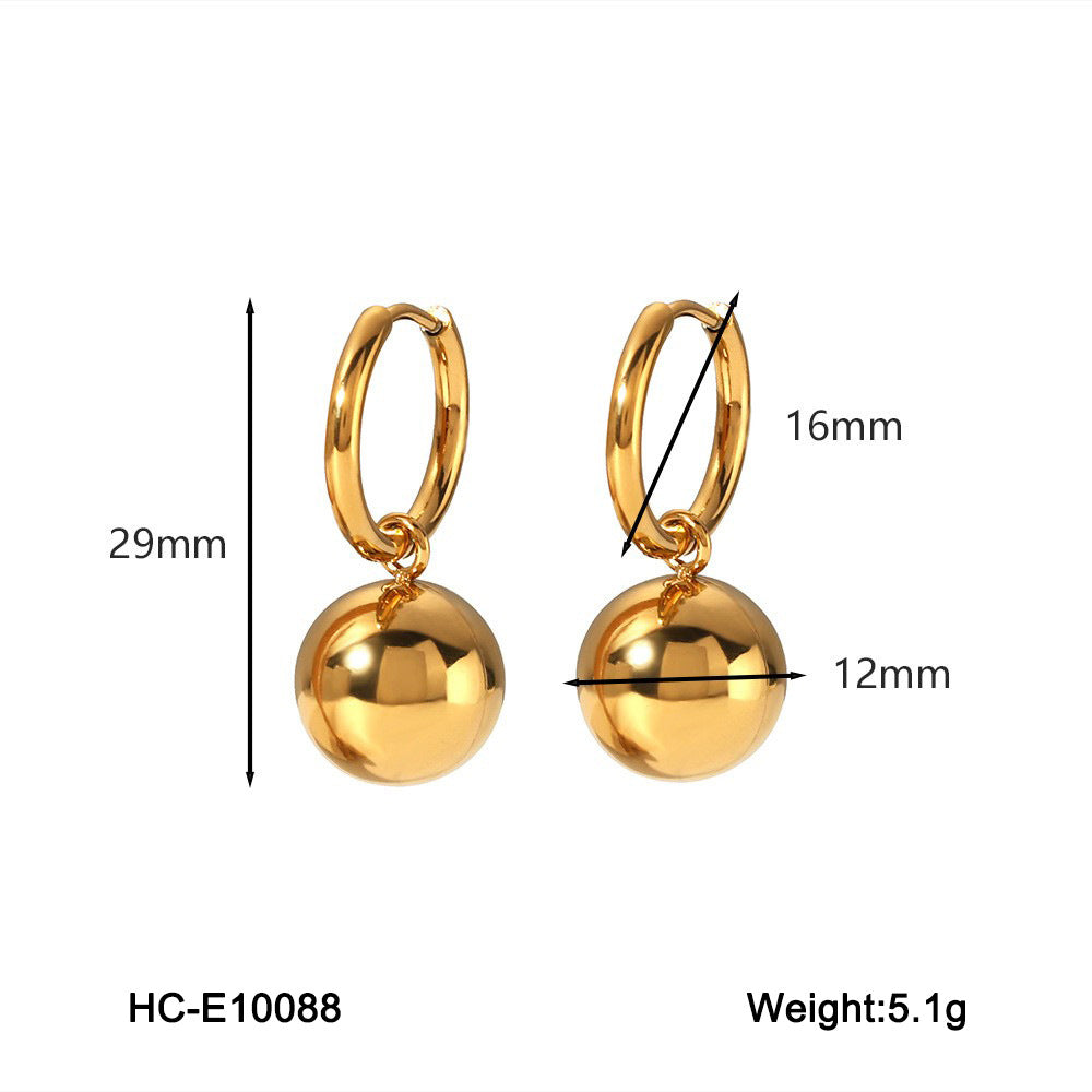Pendientes Geométricos de Acero Inoxidable en Forma de C con Baño de Oro Hipoalergénicos Minimalistas de Moda