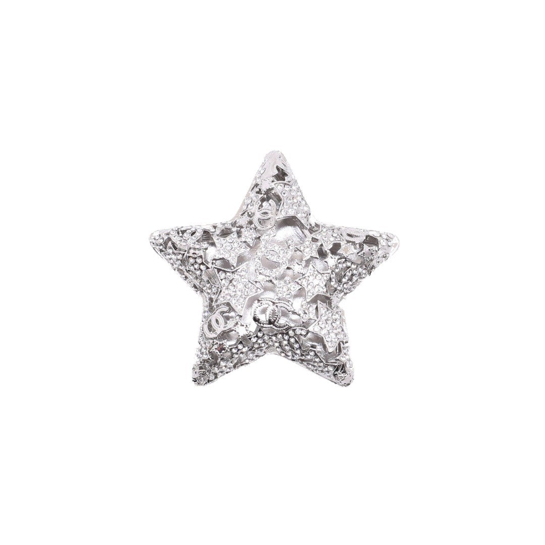 Collar de lujo chapado en oro con estrella de latón y diamantes de imitación para unisex