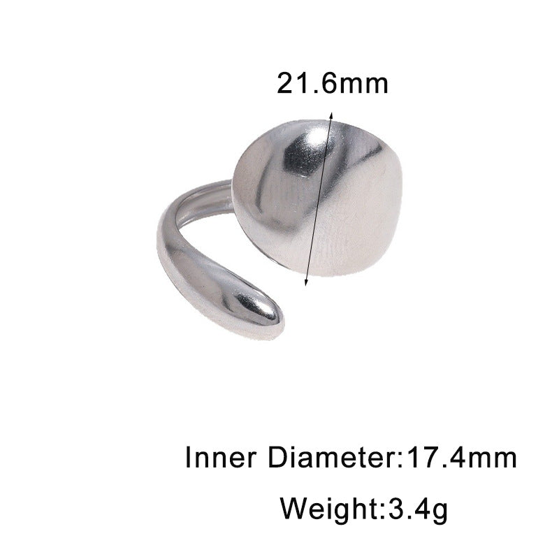 Minimalist Geometric Stainless Steel Plated Ring for Women