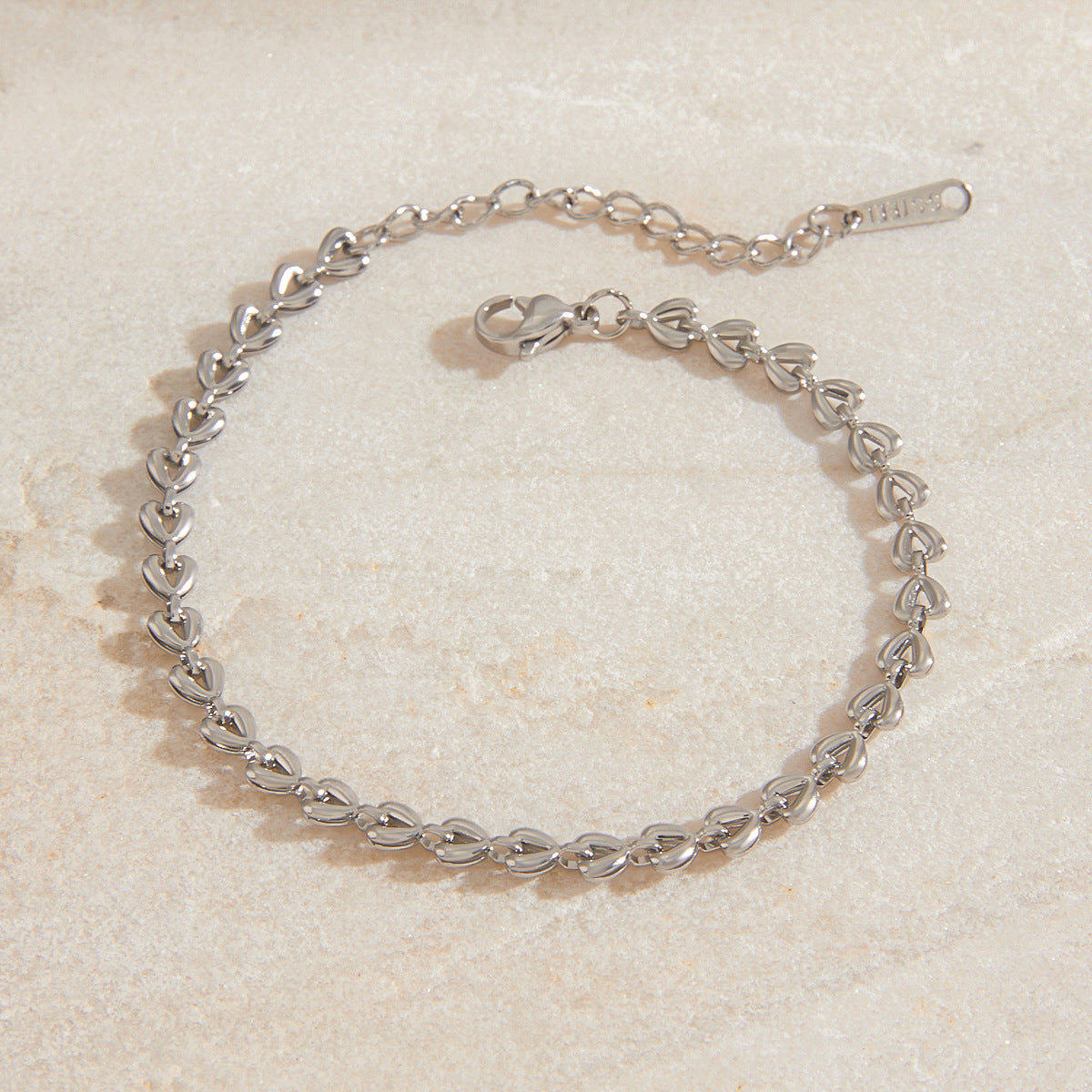 Elegant Heart Geometric Stainless Steel Plated Bracelet for Women