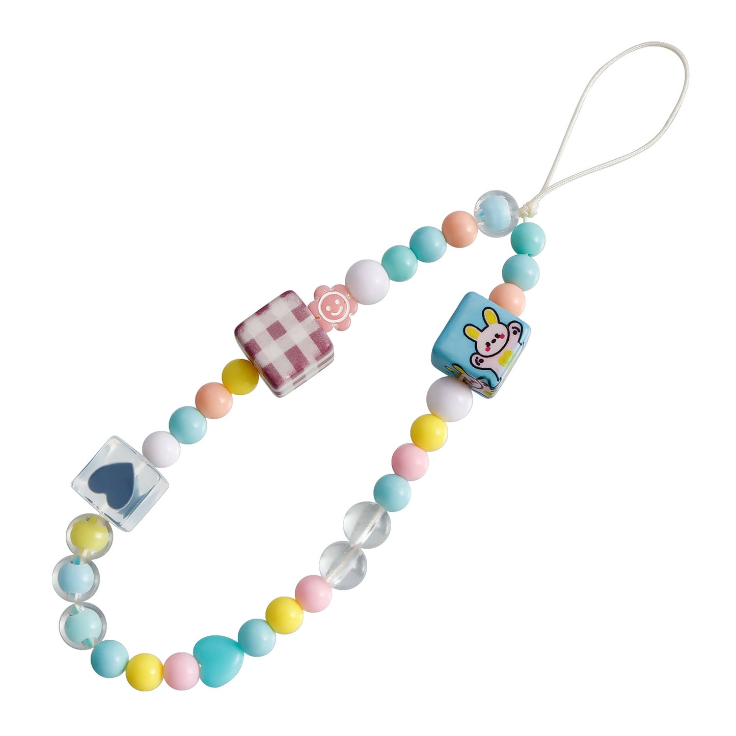 Sweet Fruit Pattern Acrylic Plated DIY Charm Bar Phone Strap