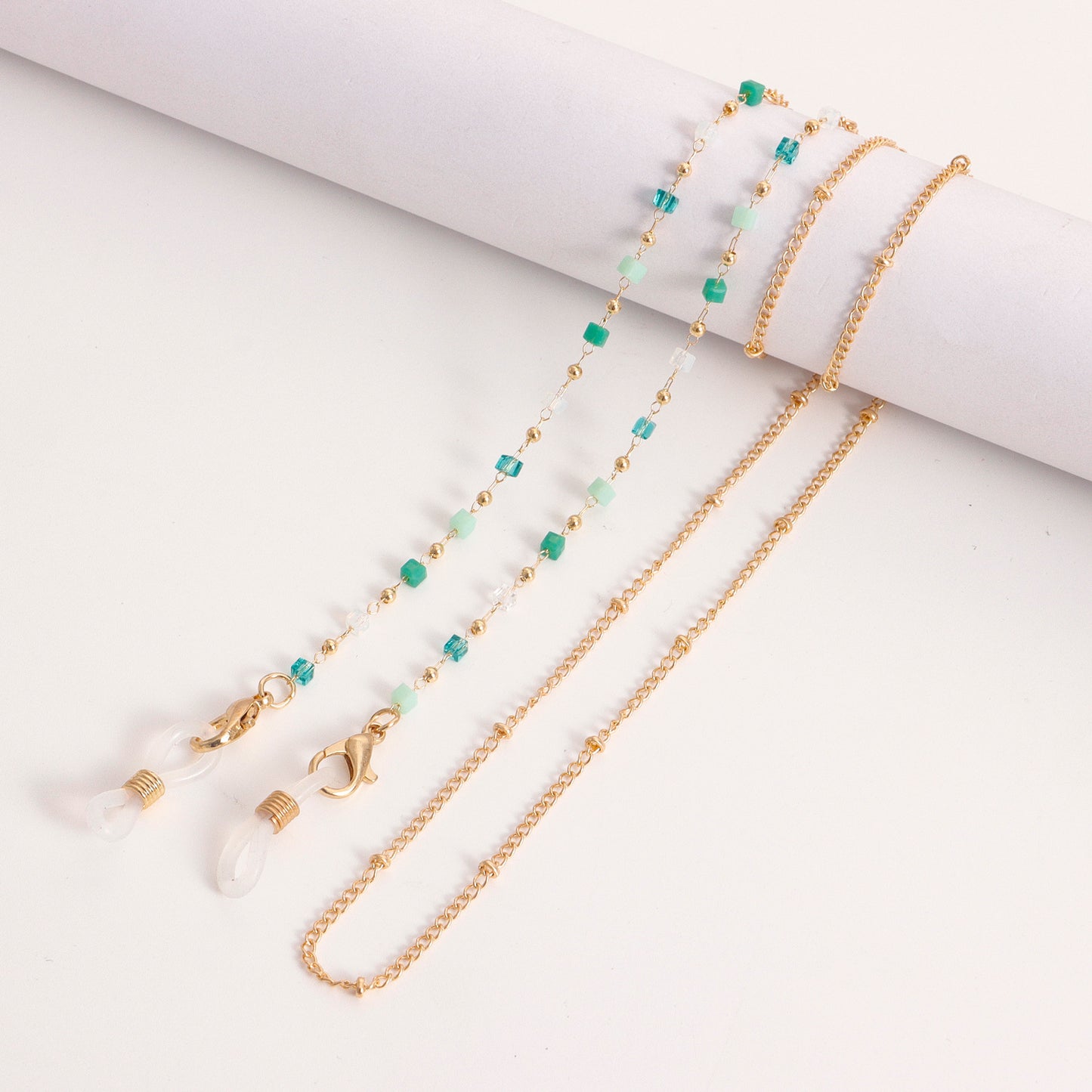 Fashion Colorful Crystal Inlaid Alloy Glasses Chain Mask Holder
