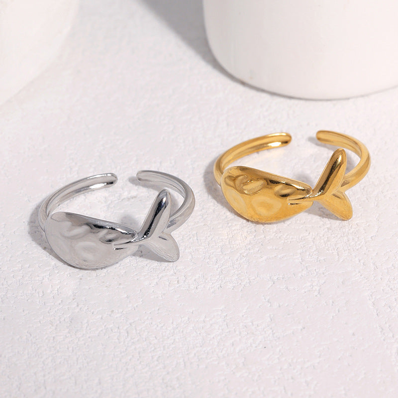 Sweet Gold Plated Animal Titanium Steel Open Ring