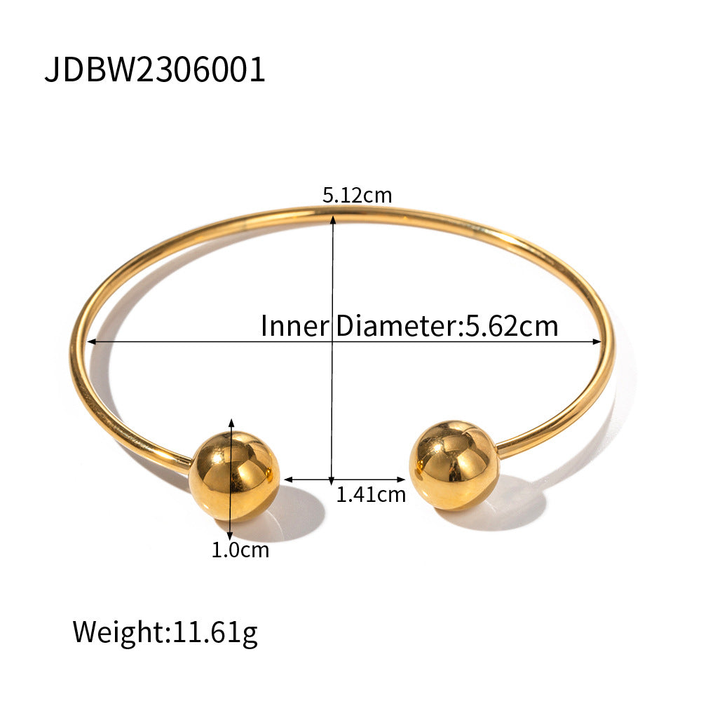 Bracciale a Polsino Minimalista Geometrico Placcato Oro in Acciaio Inossidabile da Donna con Design Moderno ed Elegante