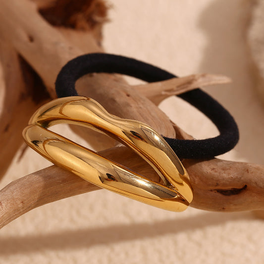 Fermacapelli a Forma di Labbra Elegante e Minimalista da Donna in Acciaio Inossidabile con Placcatura in Oro 18K