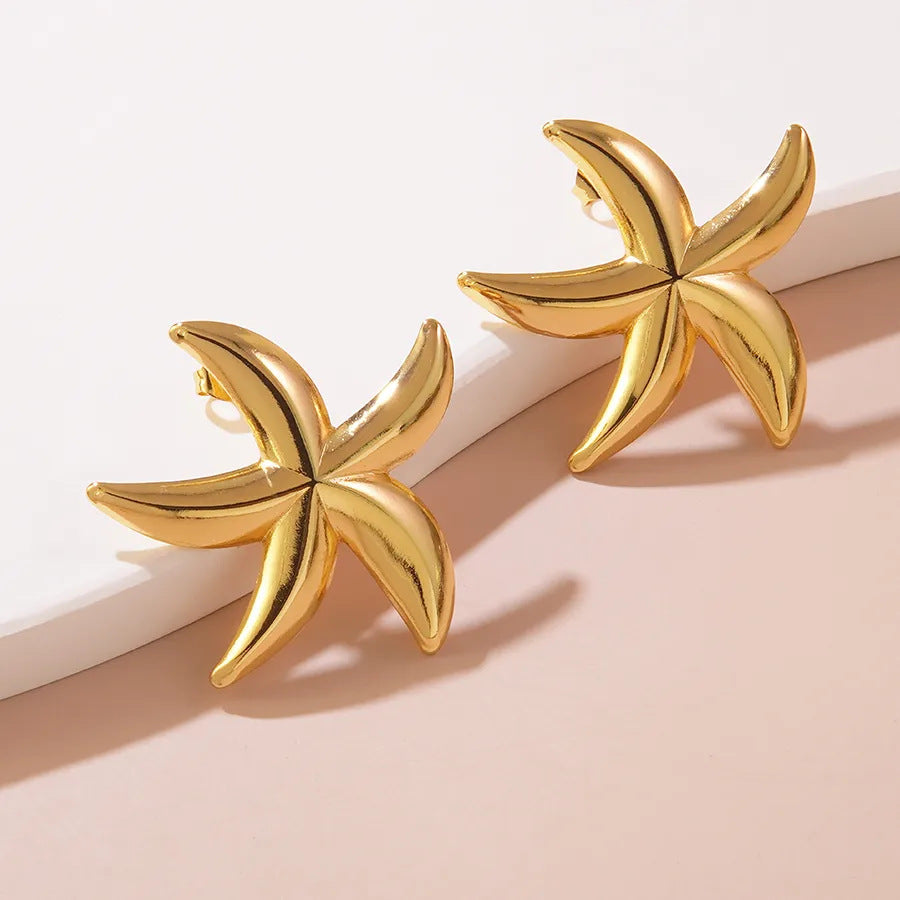 Minimalist Star Geometric Titanium Steel Plated Earrings