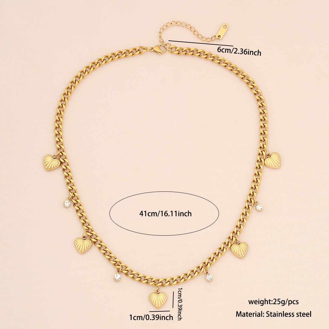Collana alla moda da donna in acciaio inossidabile con ciondolo a stella a otto punte, motivo a cuore e lettera, finitura galvanizzata
