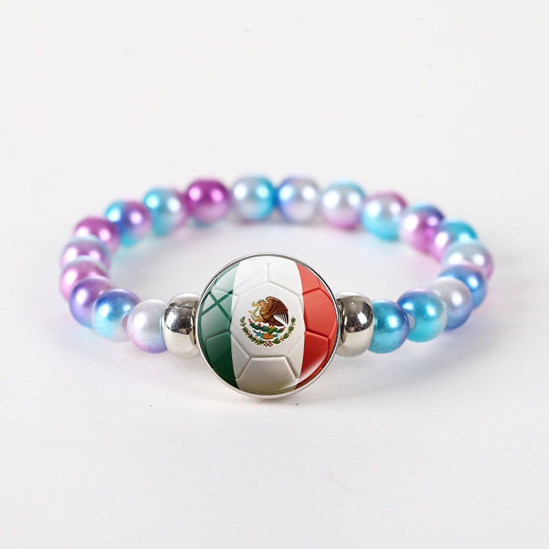 Bracciale unisex rotondo geometrico con perline di cristallo