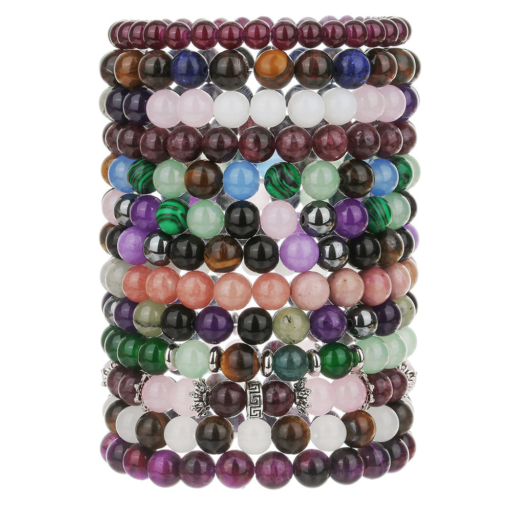 Geometric Round Crystal Gemstone Bracelet for Unisex