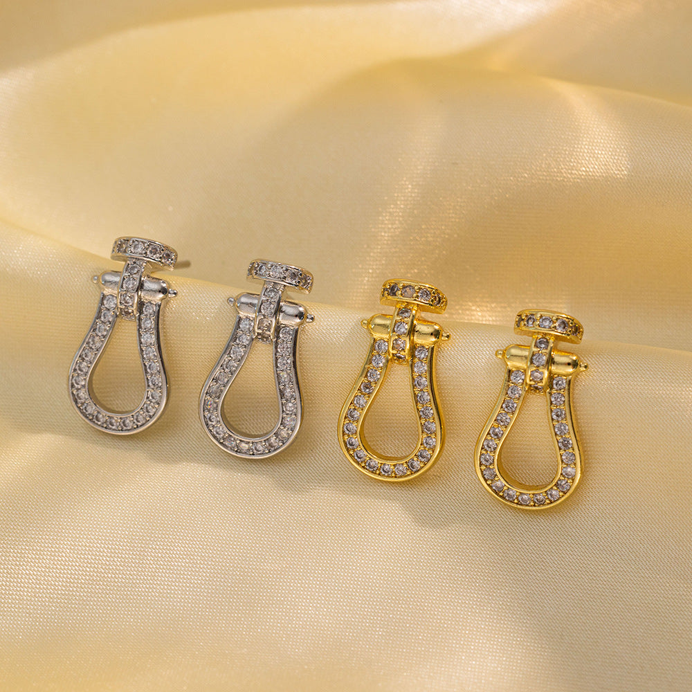 Minimalist Modern Geometric Bowknot Titanium Steel Stud Earrings with Gold Plating for Women