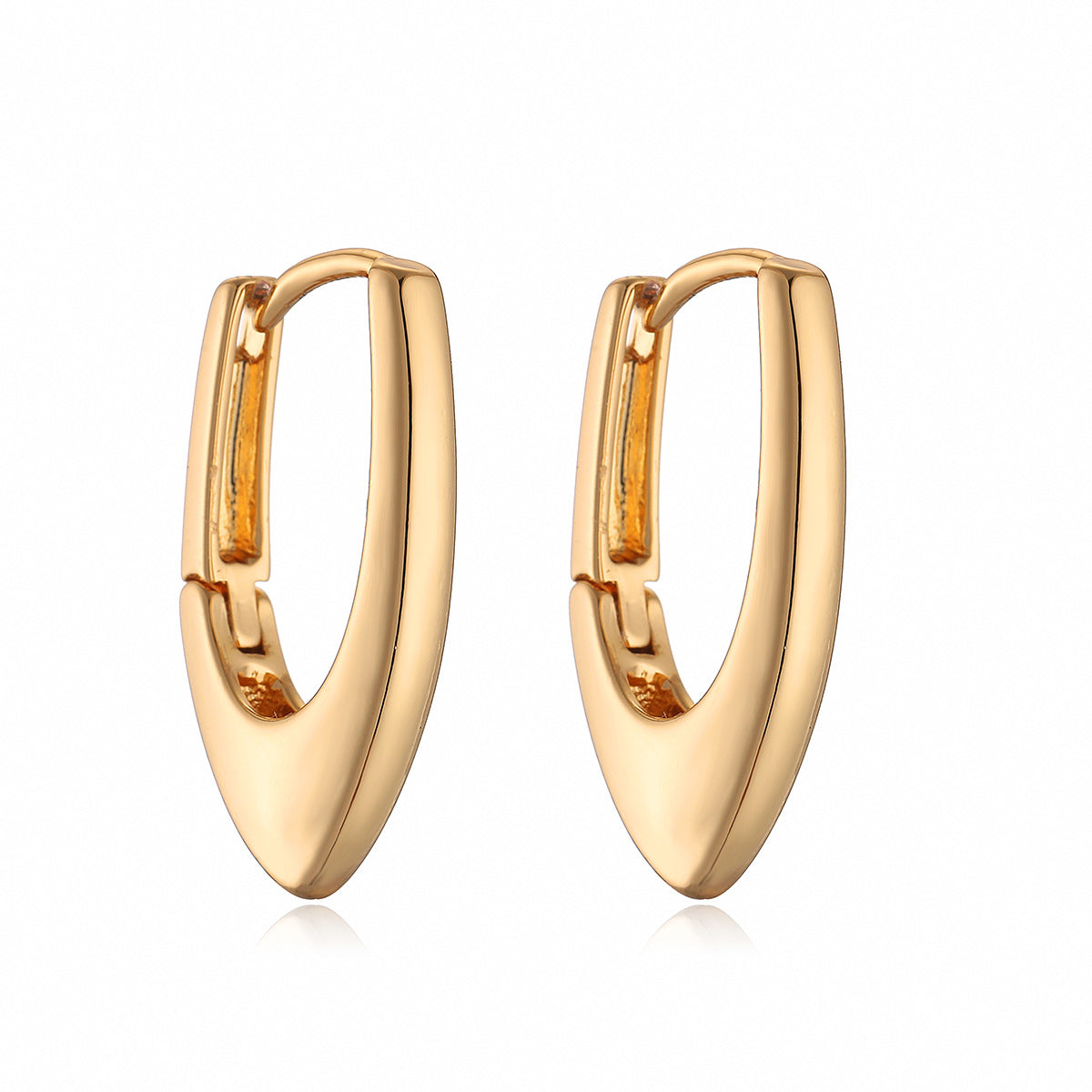 Orecchini Geometrici Irregolari Minimalisti da Donna in Ottone con Placcatura in Oro