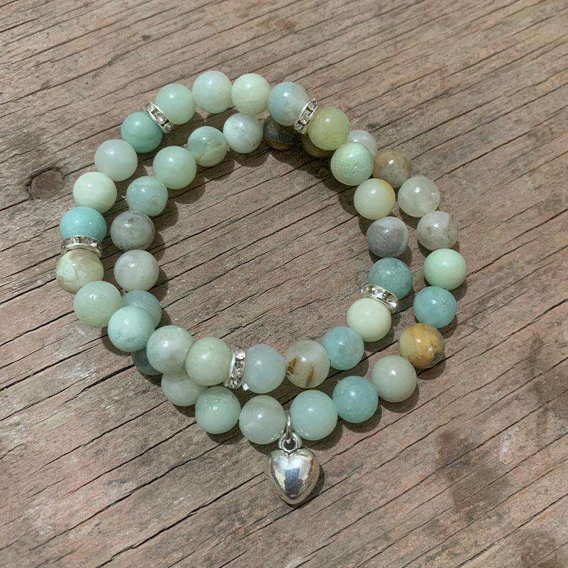 Unisex Geometric Alloy Bracelet Set with Tiger Eye, Green Aventurine and Red Agate Beads