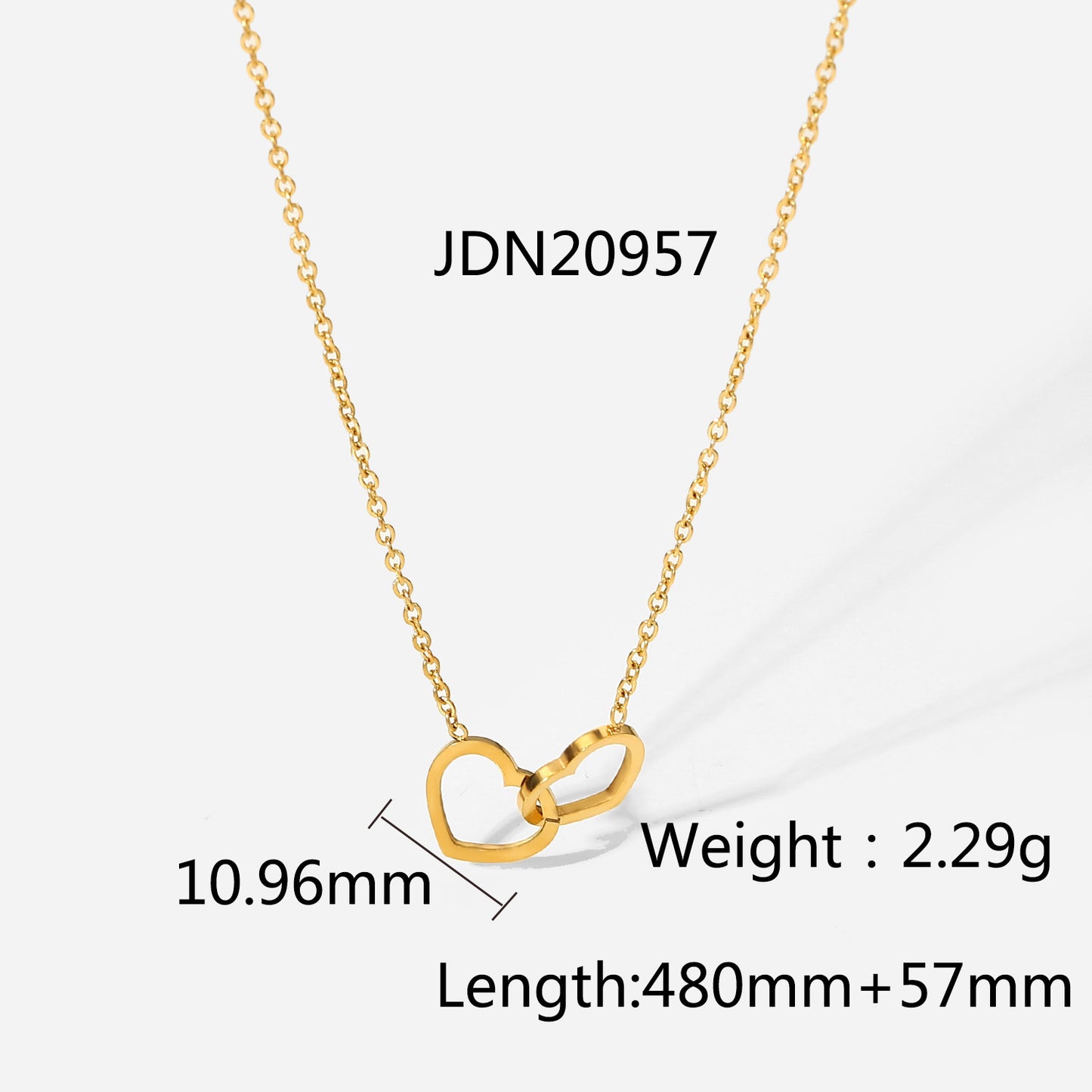 Collana da donna con ciondolo a cuore minimalista, catena in acciaio inossidabile e placcatura in oro 18 carati