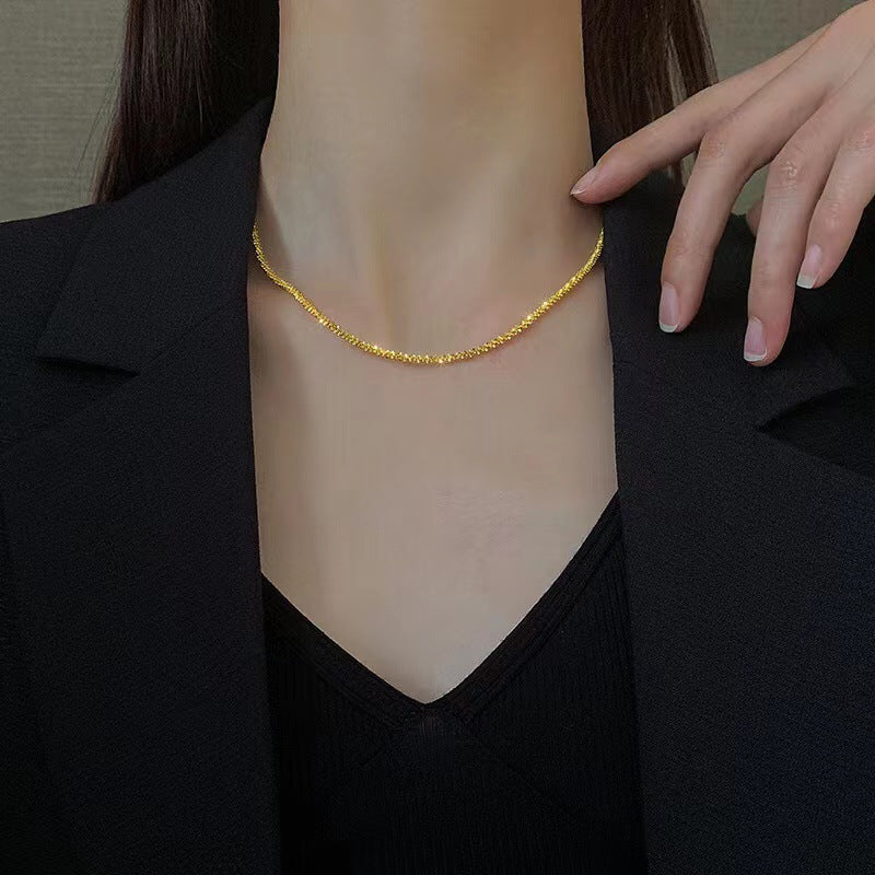 Collana a Pendente Minimalista a Stella per Donna e Uomo in Acciaio al Titanio con Finitura Placcata