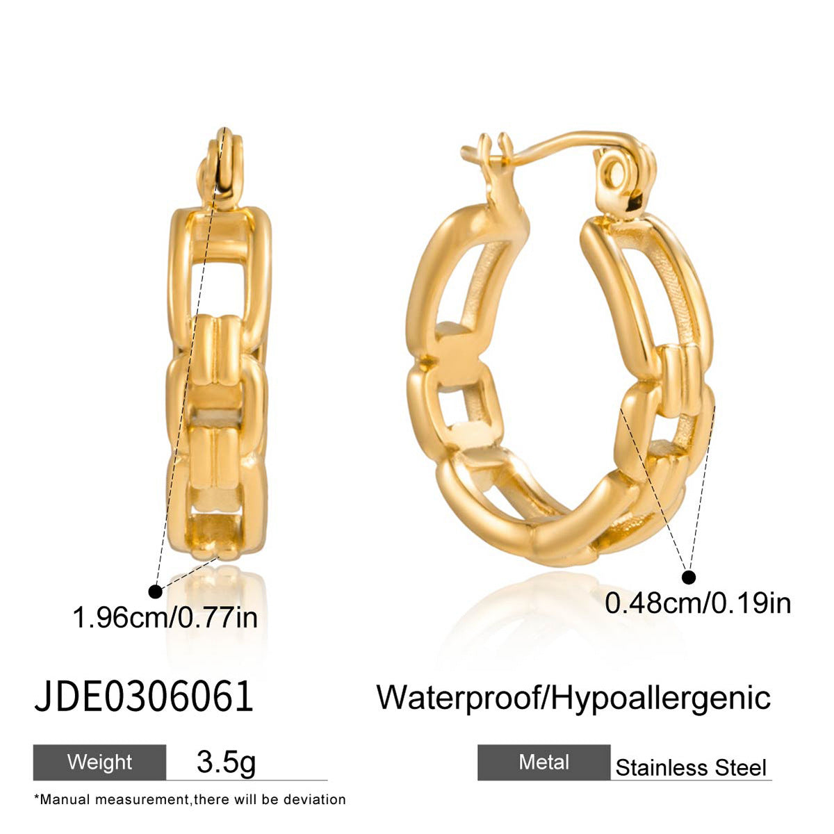 Orecchini a perno di lusso geometrici in acciaio inossidabile placcati oro 18K con zirconia cubica, gioielli alla moda da donna