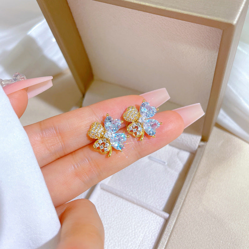 Geometric Stud Earrings for Women with Plated Copper Design, Elegant Long Tassel Drop Earrings, Sweet Style Jewelry