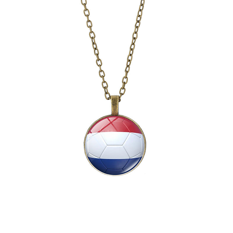 Sporty Round Geometric Alloy Plated Pendant Necklace with Crystal Charm for Unisex