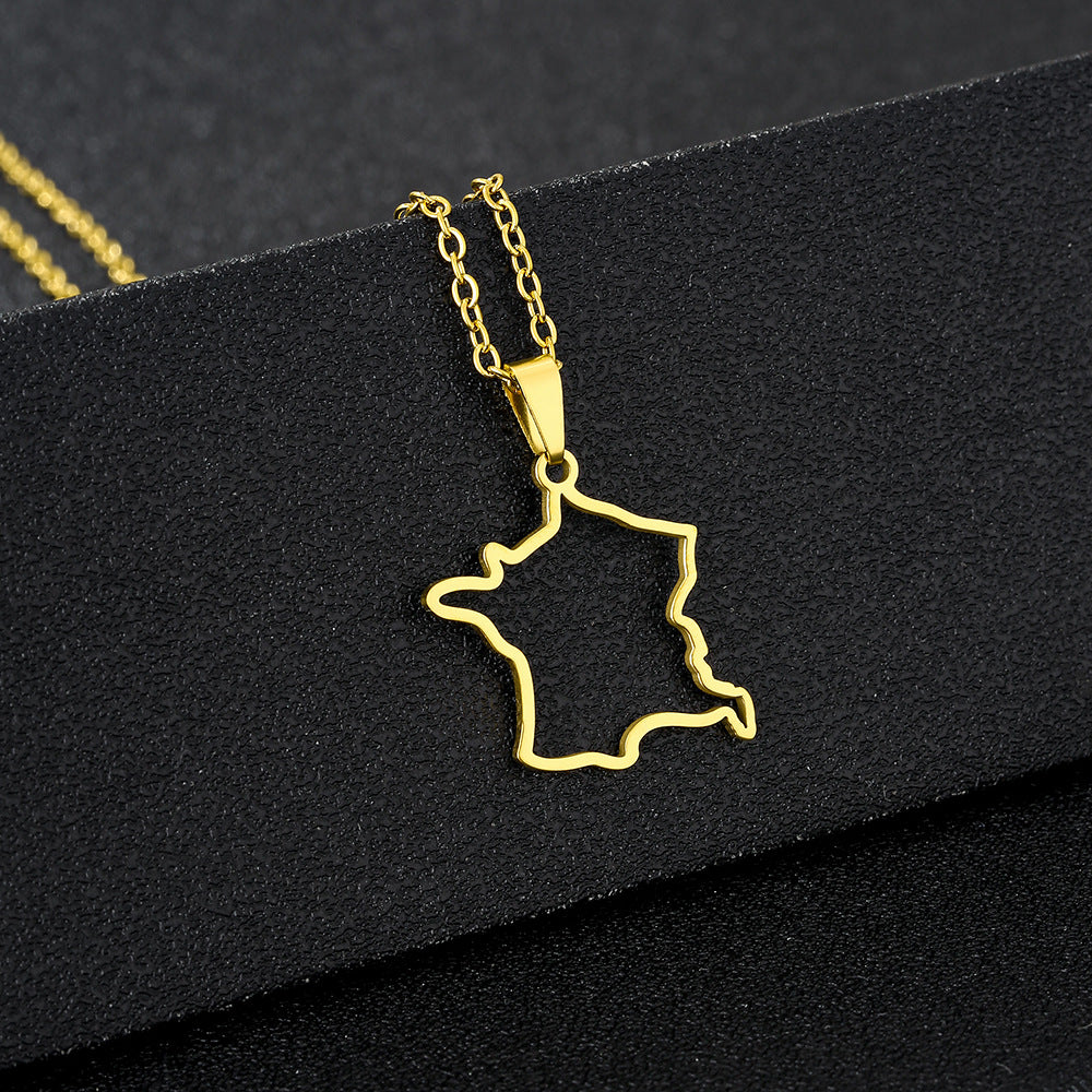 Collar de Acero Inoxidable Minimalista Geométrico con Acabado Chapado para Unisex, Estilo Cadena al Cuello