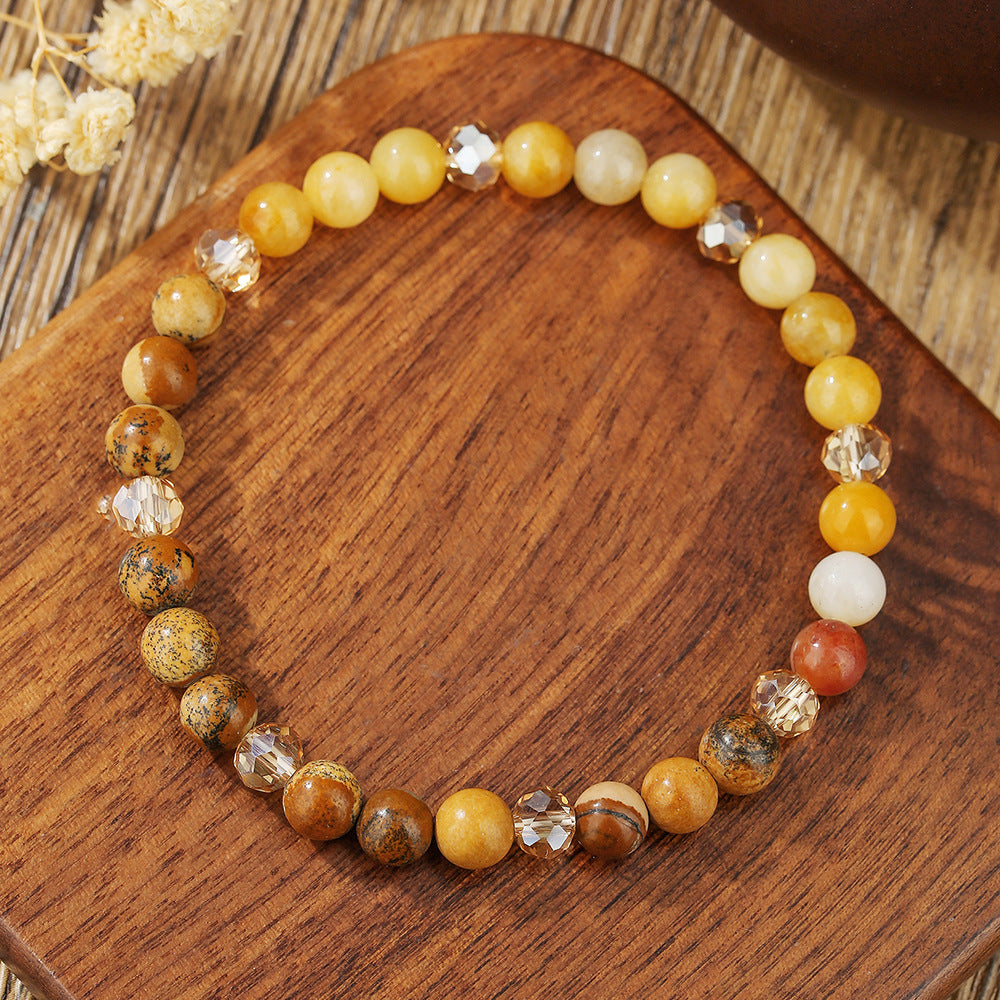 Natural Crystal Beaded Bracelet Handmade Stone Jewelry