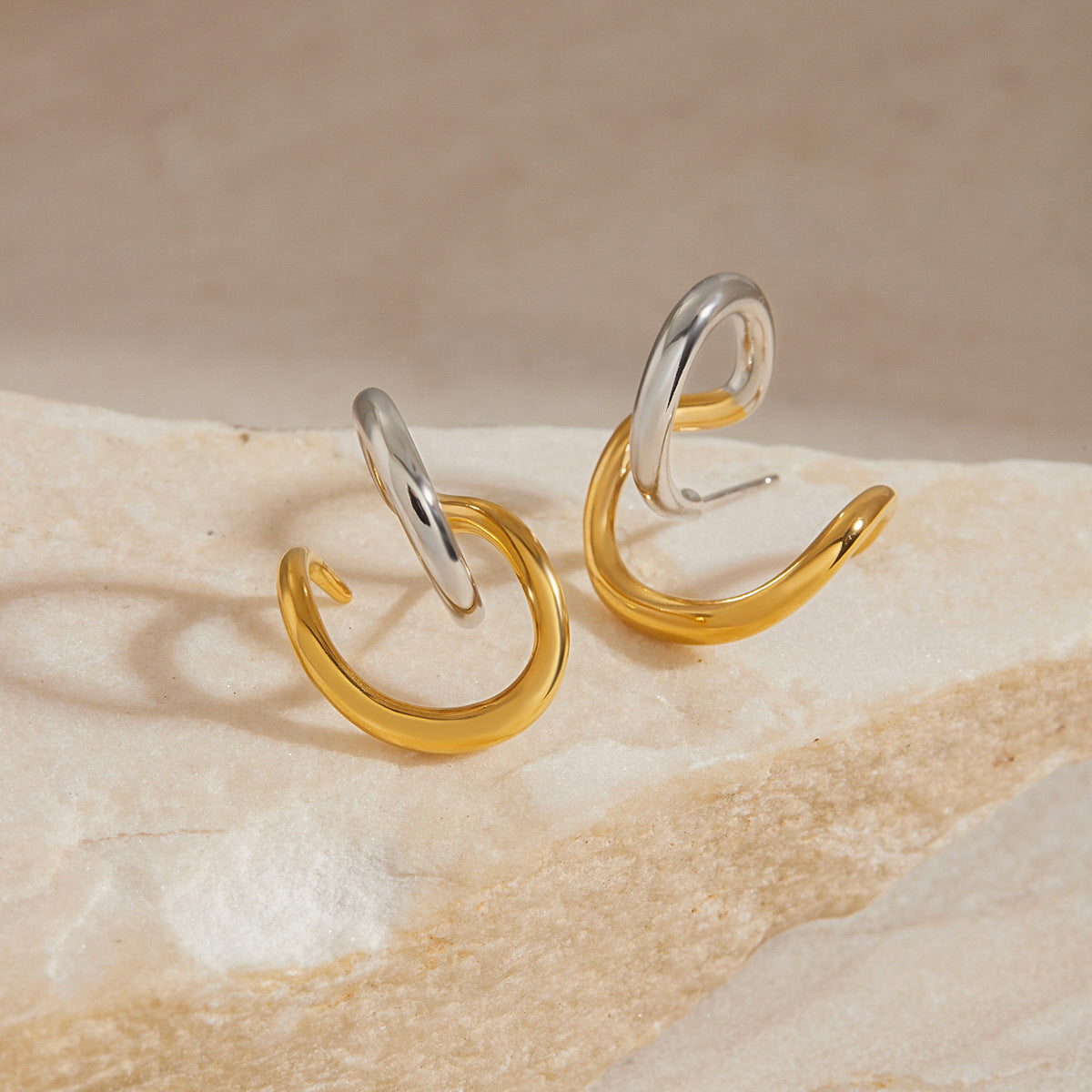 Geometric Plated Stainless Steel Earrings for Women