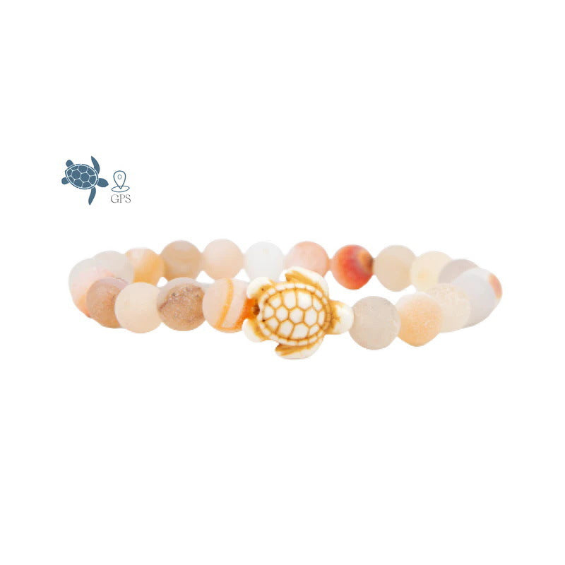 Minimalist Animal Turtle Turquoise Beaded Bracelet Unisex