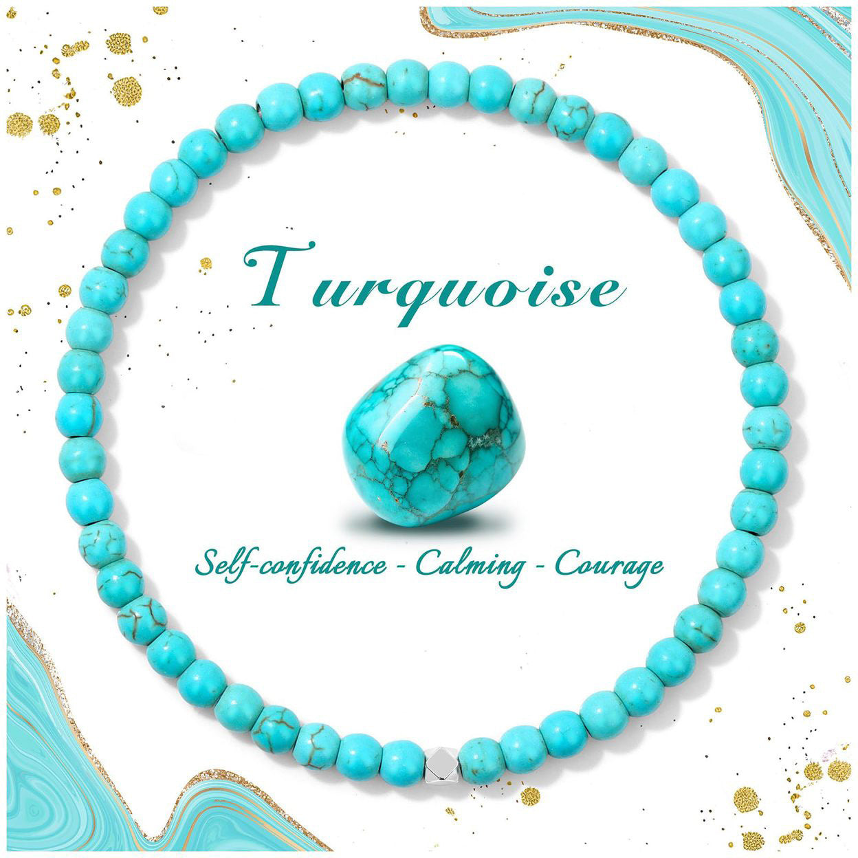 Minimalist Natural Crystal Agate Square Bead Stretch Bracelet for Women