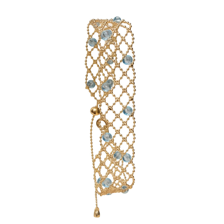 Elegant Geometric Hollow Plated Brass Bracelet for Women