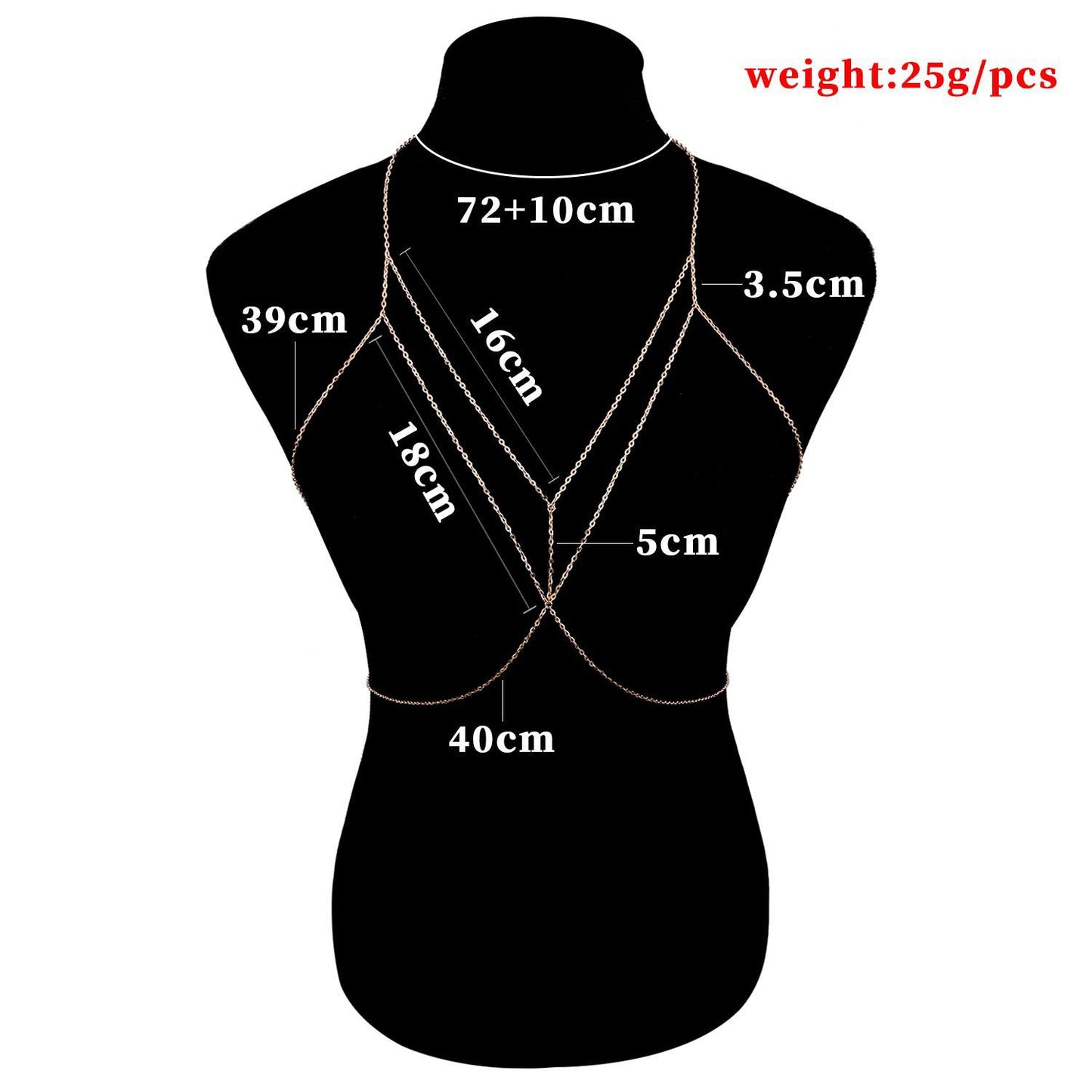 Body Chain for Women Geometric Style Alloy Plated Jewelry