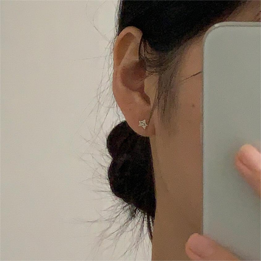 Minimalist Smile Star Flower Earrings in 925 Sterling Silver with Plated Finish