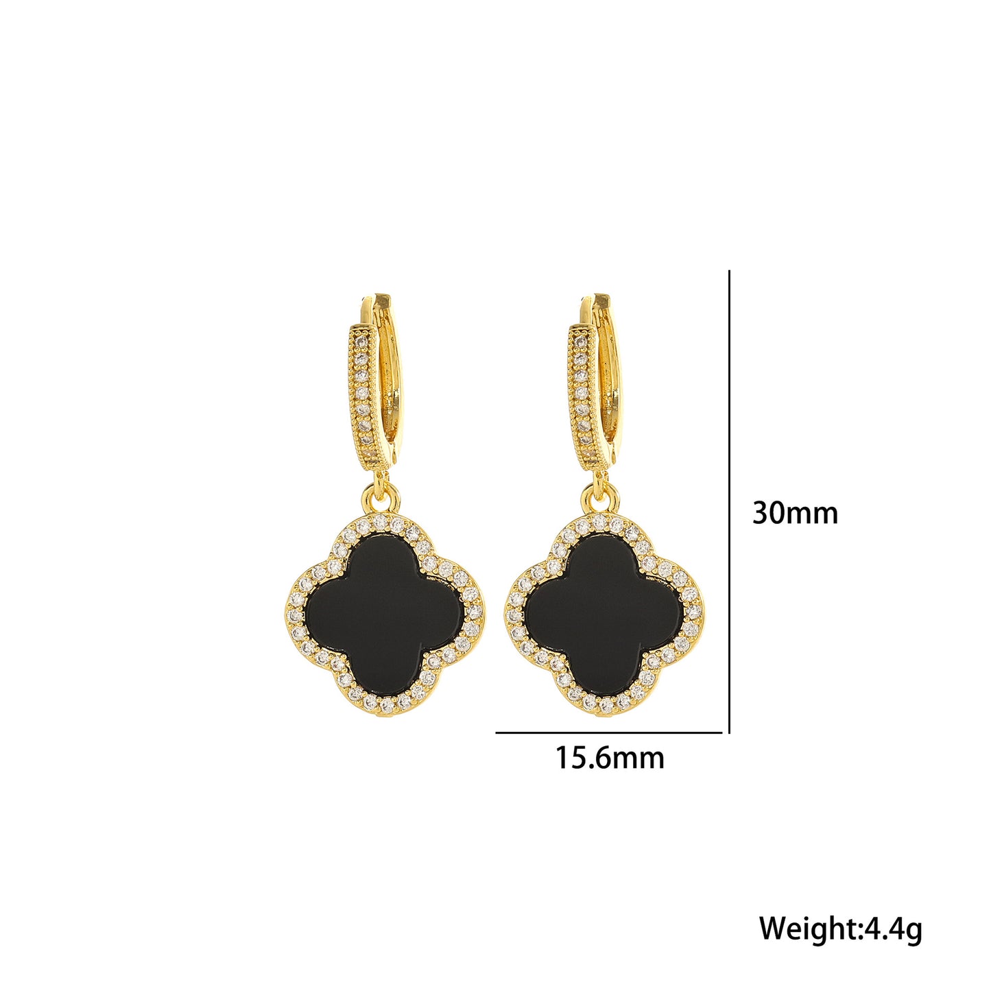 Minimalist Clover-Shaped Titanium Steel Earrings with Electroplated Finish for Women