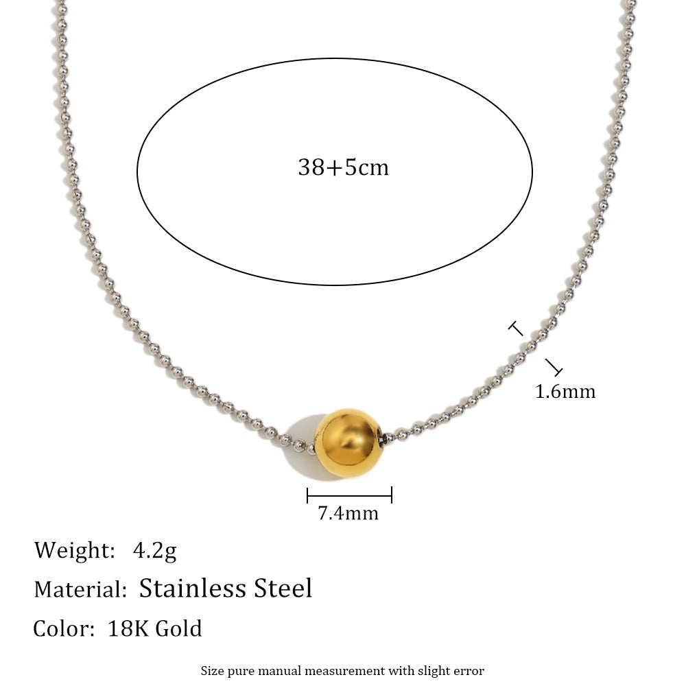 Collana con Pendente a Cuore alla Moda in Acciaio Inossidabile, Placcata Oro 18K, con Motivi di Corallo e Conche Marine su Design a Cerchio Tondo