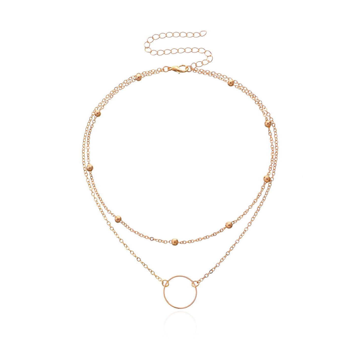 Minimalist Geometric Alloy Cross Chain Necklace for Women