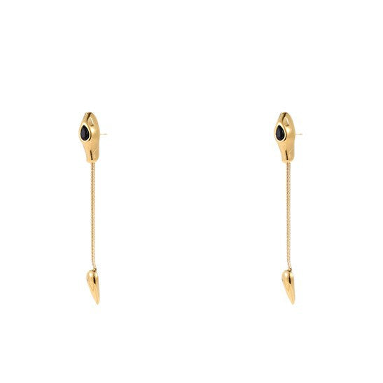 Minimalist Stainless Steel Snake-Shaped Geometric Earrings for Women with Plated Finish