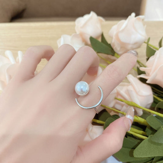 Anello Aperto Geometrico da Donna in Metallo con Finitura Galvanizzata Stile Minimalista alla Moda Fascia Regolabile