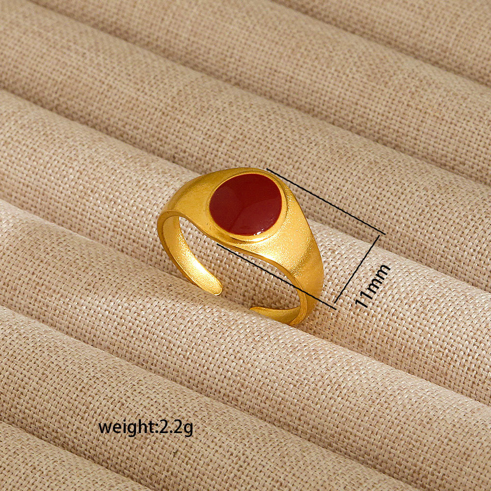 Anillo abierto irregular de acero inoxidable para mujer con baño de oro de 18K, diseños geométricos de corazón, estrella, letras y constelaciones