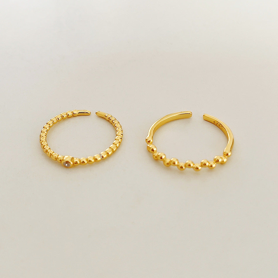 Anello Donna Minimalista in Argento Sterling 925 con Pois Geometrici