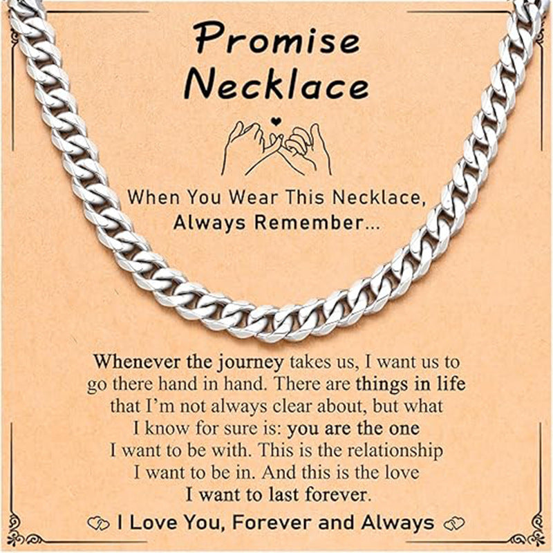Streetwear Geometric Alloy Cuban Link Chain Necklace for Men